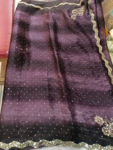 Sparkling Purple Ombre Saree
