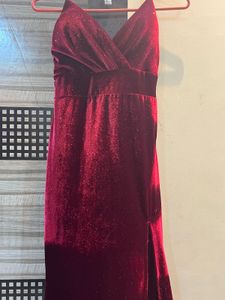 Red Velvet Maxi Dress