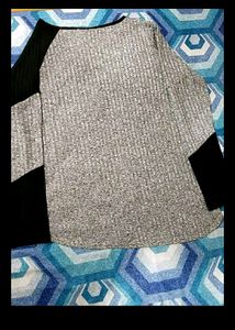 Newly Shimmer Grey Top Full Sleeves