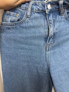 Blue Denim Straight Leg Jeans