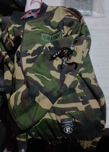 US Army logo Camo Crop  Bomber  Jacket