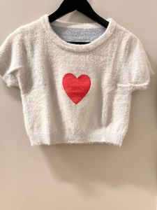 thrifted furry Heart Crop Top🌟