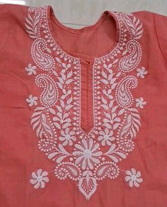 Pink Embroidered Kurti ❤️