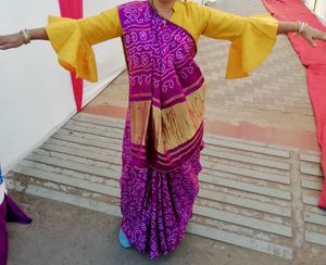 Bandhani Pure Gazi Silk Saree With Blouse