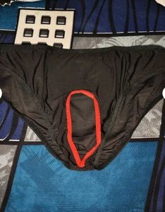 Men's Black Brief with Red Trim