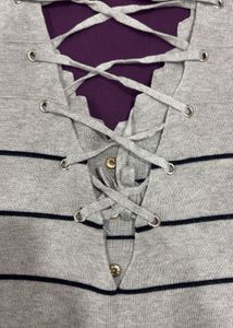 Grey Bodycon Dress With Pattern In Bac