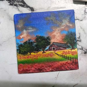 Mini Cabin landscape Art painting