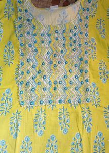 Yellow &amp; Blue Kurta Set