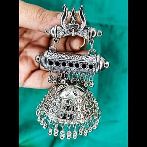 Silver Trident Earrings