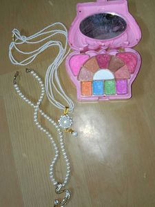 Pearl Necklaces And Kids Makeup Kit