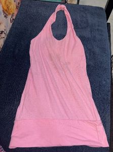 Pink halter neck top