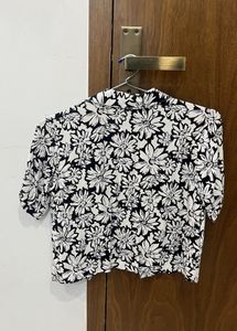 Floral Print Open Front Top