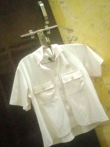 Cream Utility Pocket Shirt