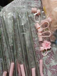 House Of Quirk 7 Stainless Steel Straws Set With