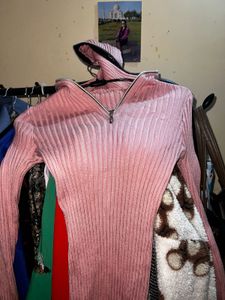 Pink Knit Bodycon Dress