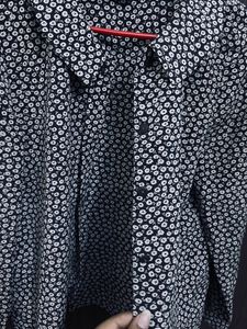 Black Flower Print Shirt For Women