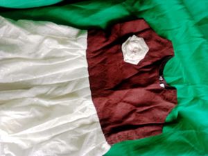 Burgundy &amp; White Dress