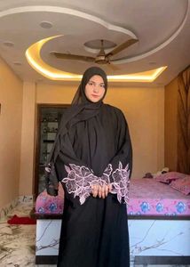 Cutwork Embroidery With Combination Colour Abaya