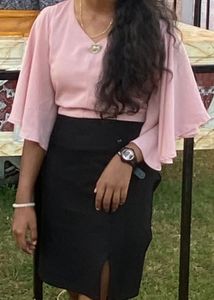 Pink Flared Sleeve dress