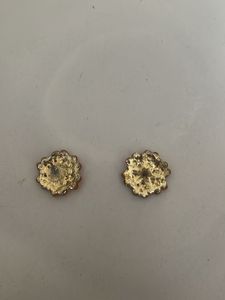 Green &amp; Gold Earrings and orange flower big earrin