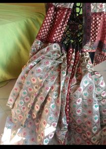 Designer Multicolour Silk With Handwork Touc