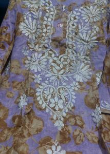 Pure Mul Cotton Chickenkari Top Bottom