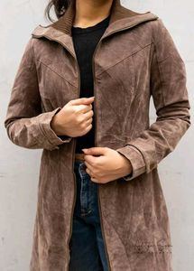 Chocolate Brown Suede Coat