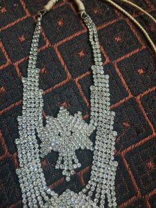 Beautiful Stone 2layer Silver Necklace