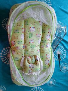 Baby bed with mosquito protector &amp; cushion