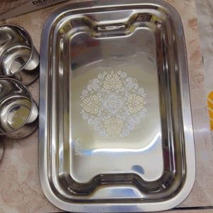 Steel Tea Set with Tray