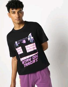 Yousta Printed Relaxed Fit Crew Neck Tshirt