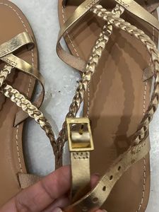 brand New Golden Sandals (size 41)