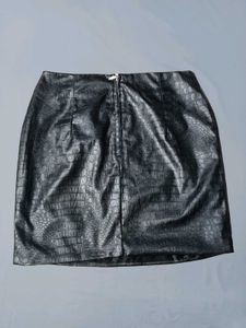 faux leather Chic Black Mini Skirt New With Tag