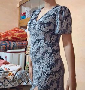 Printed Maxi Dress with Slit