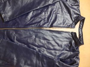 new condition navy blue leather jacket