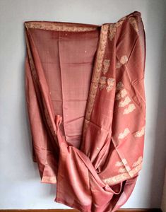 Elegant Onion pink DULL Gold cotton Silk Sar