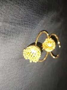 Gold Jhumka Hoop Earrings