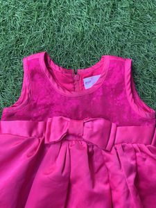 Cute Rose Satin Frock