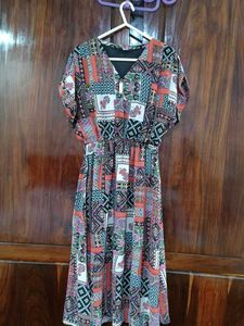 Patterned Midi Dress