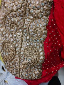 Red &amp; Gold Embellished Suit