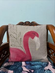 Hand Painted Jute Cushion Cover
