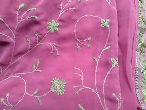 Pink Embroidered Saree