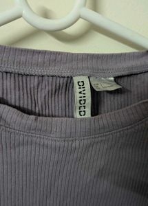 H&amp;M Lavender Ribbed Top