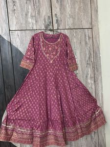 Pink Floral Kurti + Duppata (party Wear)