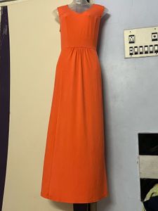 Pintrest Yk2 Long Orange Designer One Piece