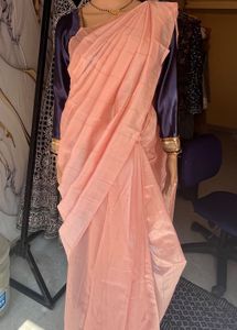 Fully Plain Saree Without Blouse