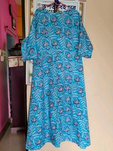Blue Floral Print Kurti