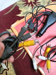 📢 Assorted Cables &amp; Car Charger for Sale! 🚗📺