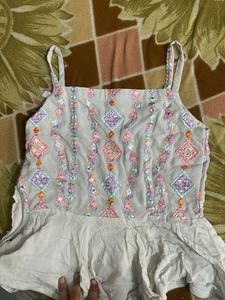 Embroidered Sleeveless short top