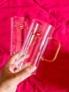 Elegant Glass Mugs - Set of 2